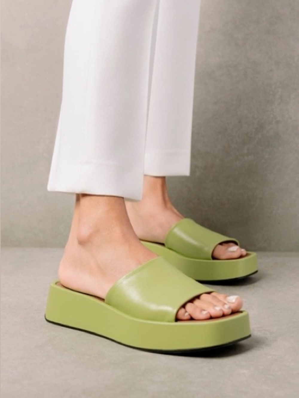 Alohas Lime Green Platform Sandals 39